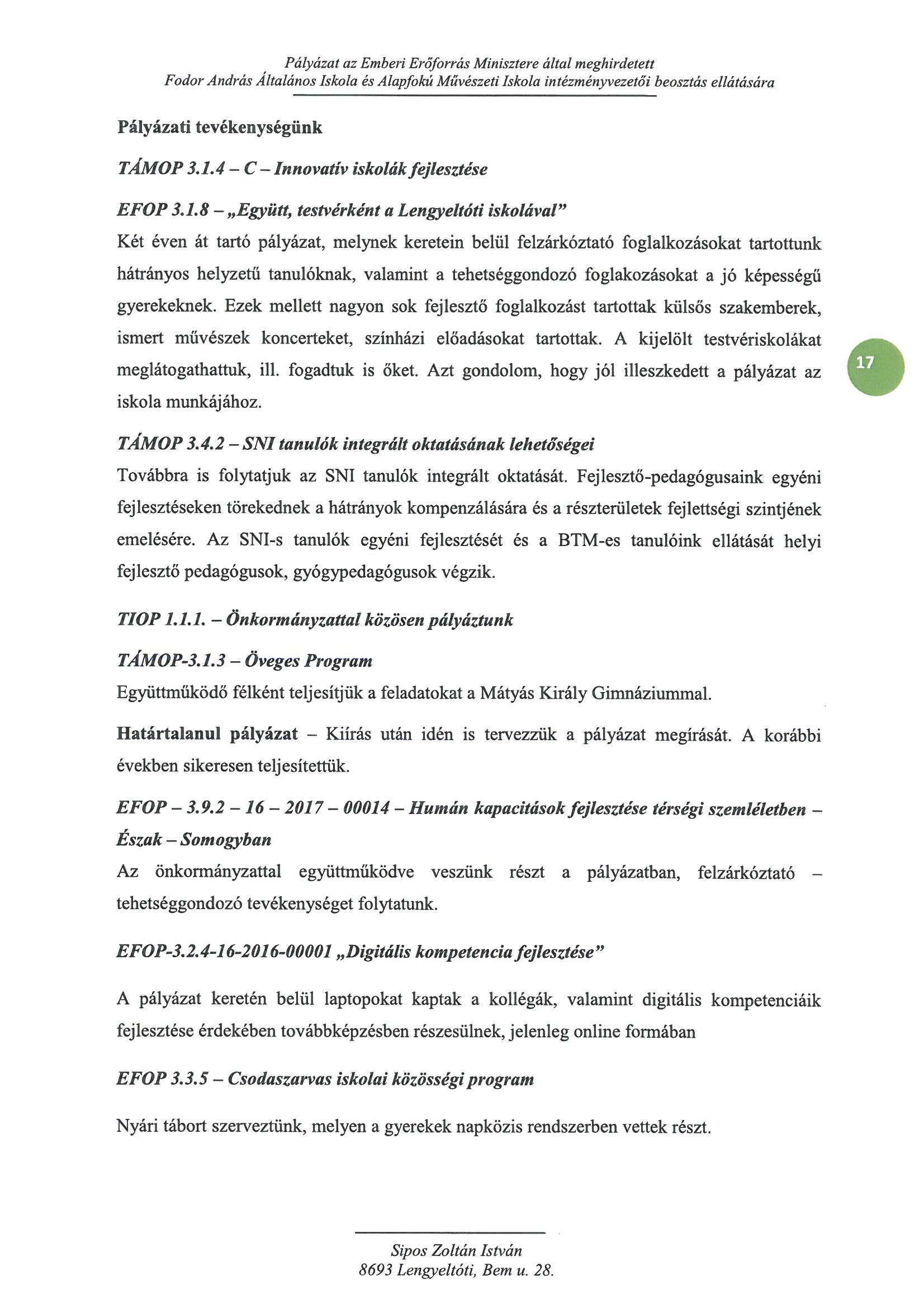 Fodor Andras Alt. Isk.  Sipos Zoltan Istvan Oldal 14