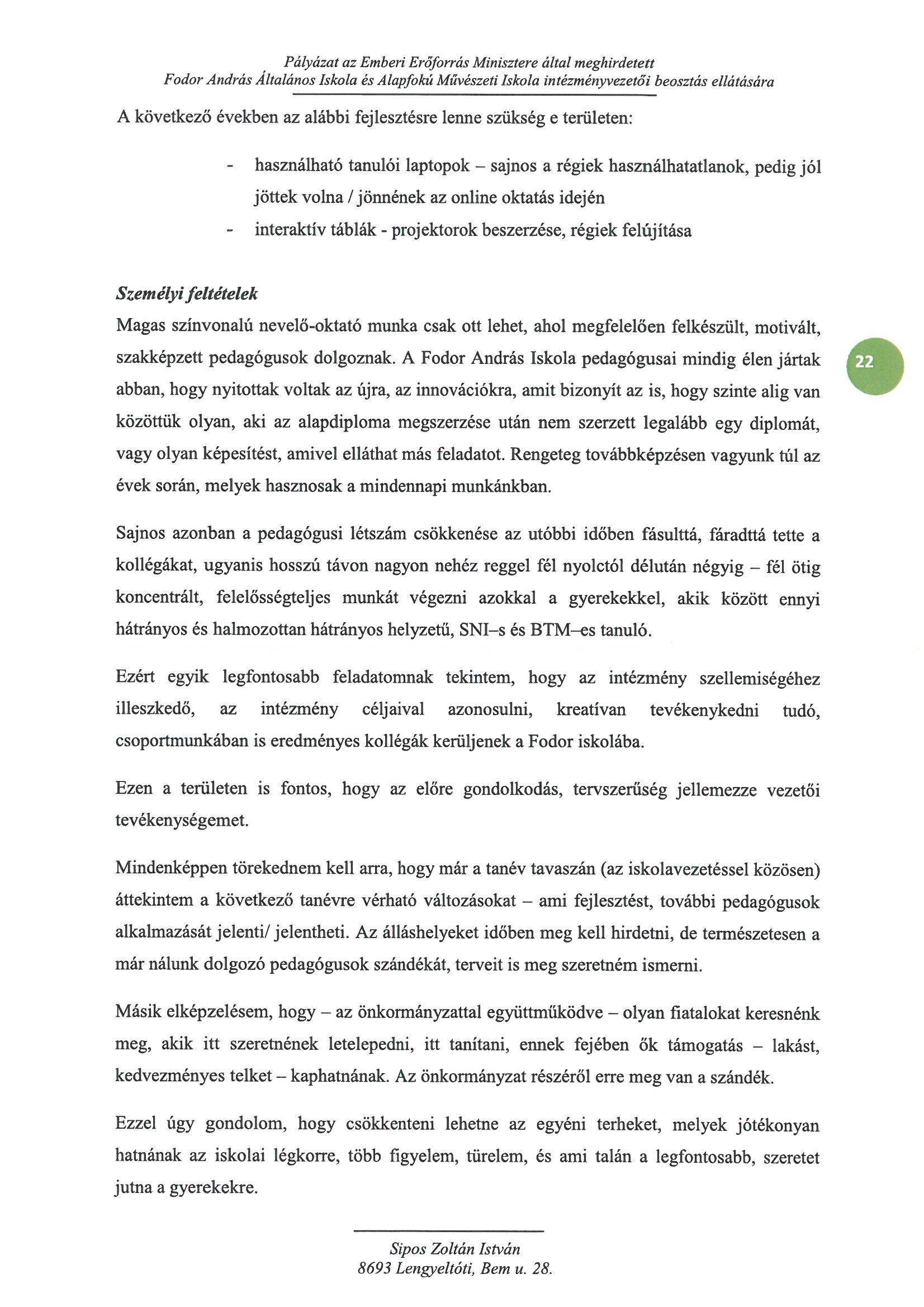 Fodor Andras Alt. Isk.  Sipos Zoltan Istvan Oldal 19